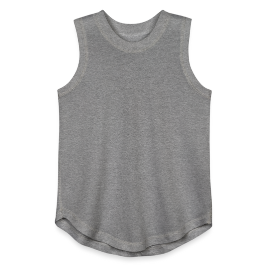 Customizable Youth Girls Relaxed Tank Top ADD YOUR OWN PHOTO, IMAGES, DESIGNS, QUOTES AND MORE - granite heather 