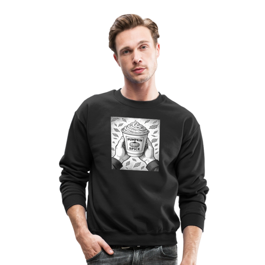 Pumpkin Spice Latte Season Design Crewneck Sweatshirt - black