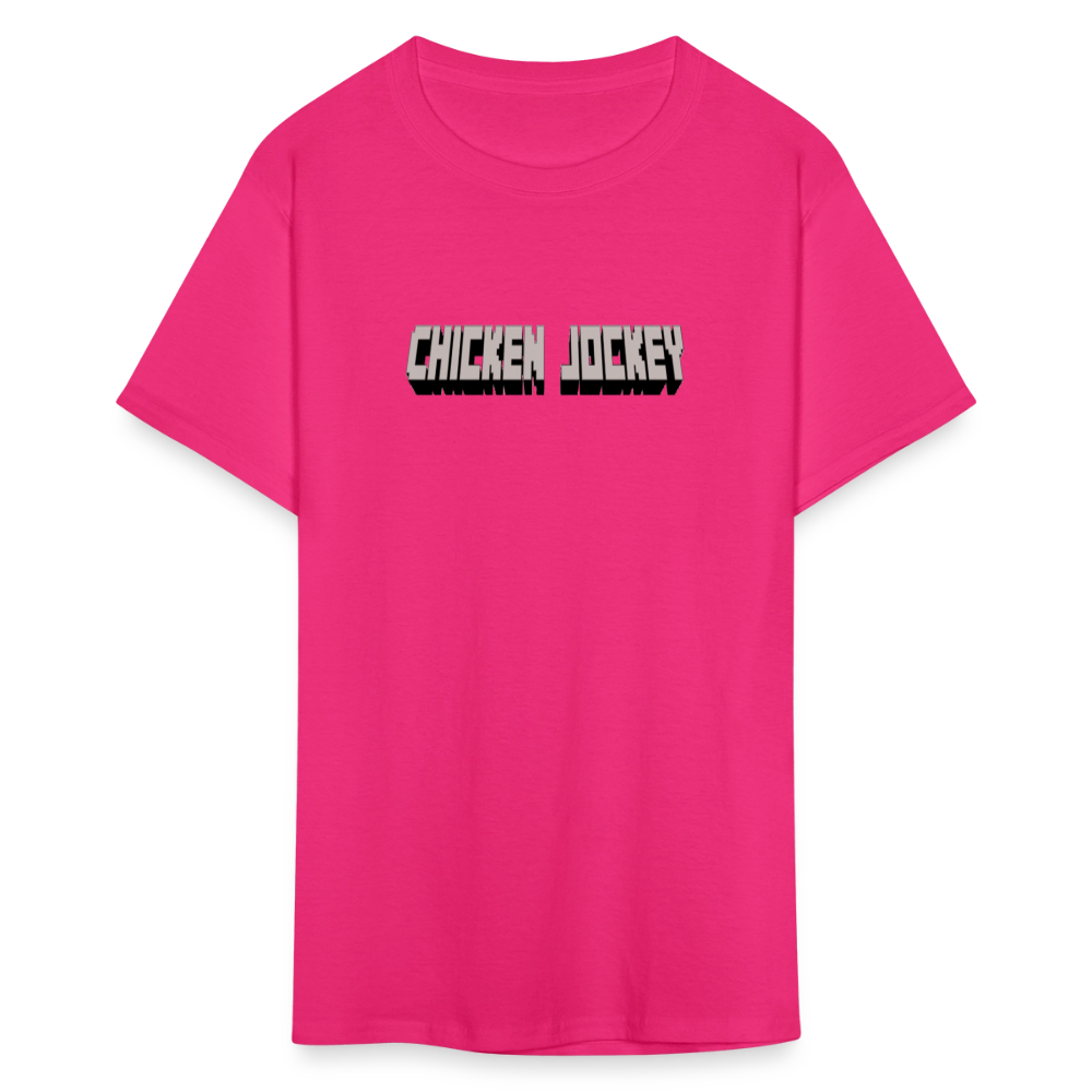 Chicken Jockey Gray Unisex Classic T-Shirt - fuchsia