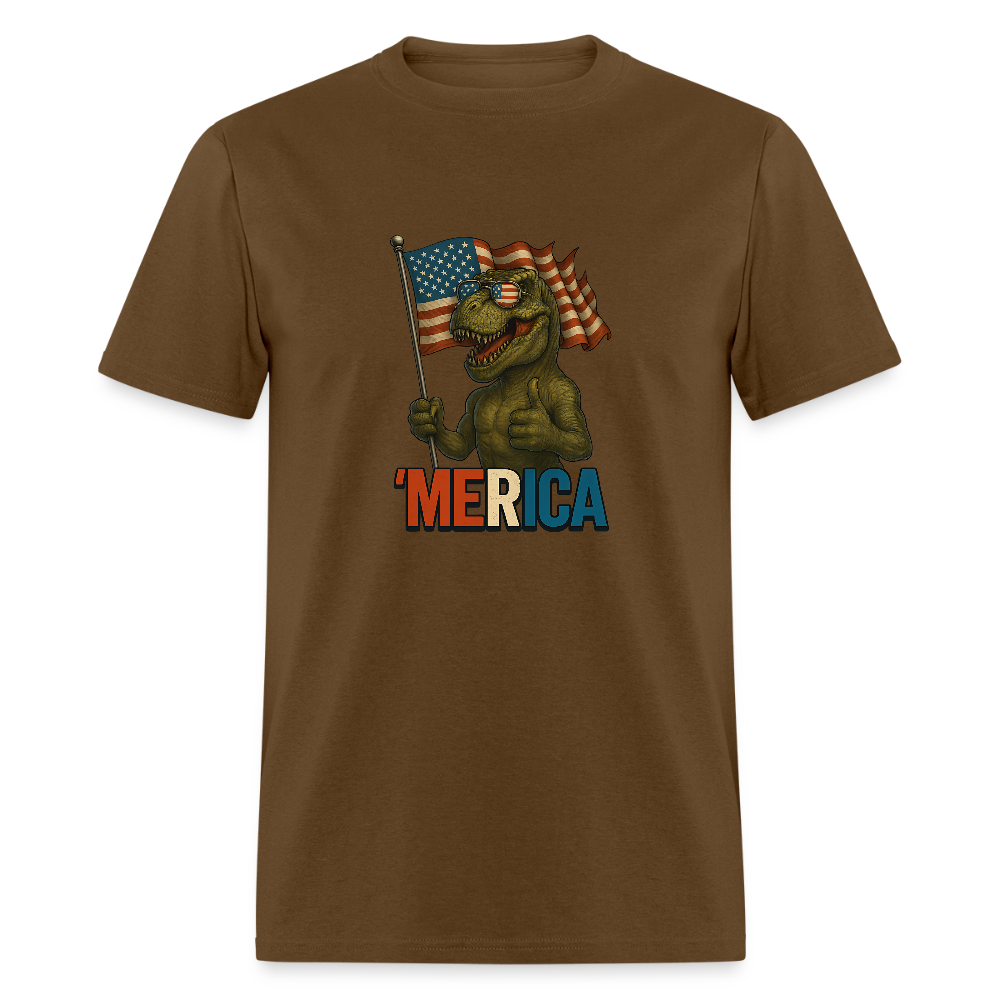 Thumbs Up Merica T Rex 4th of July Funny and Patriotic Unisex Classic T-Shirt - brown