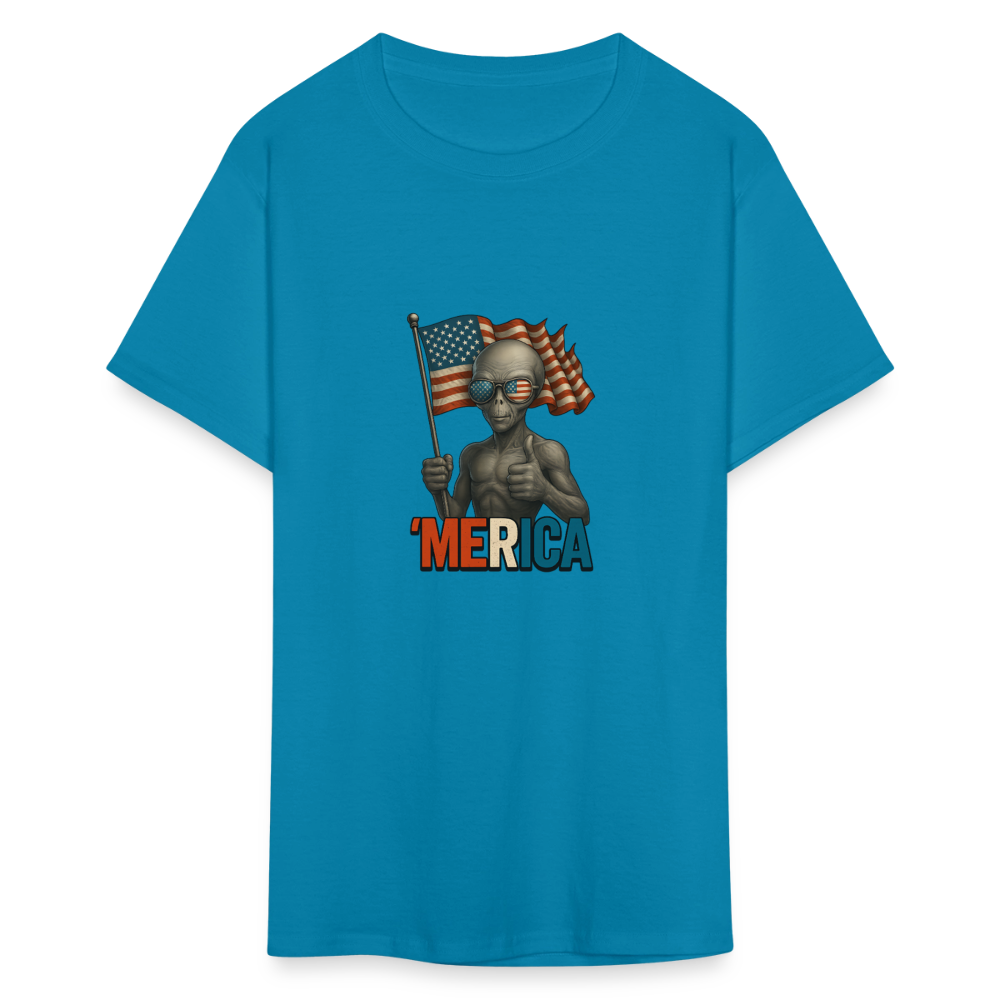 Thumbs Up Merica Alien 4th of July Funny and Patriotic Unisex Classic T-Shirt - turquoise