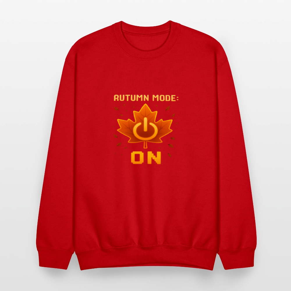 Autumn Mode On Funny Fall Quote Crewneck Sweatshirt - red