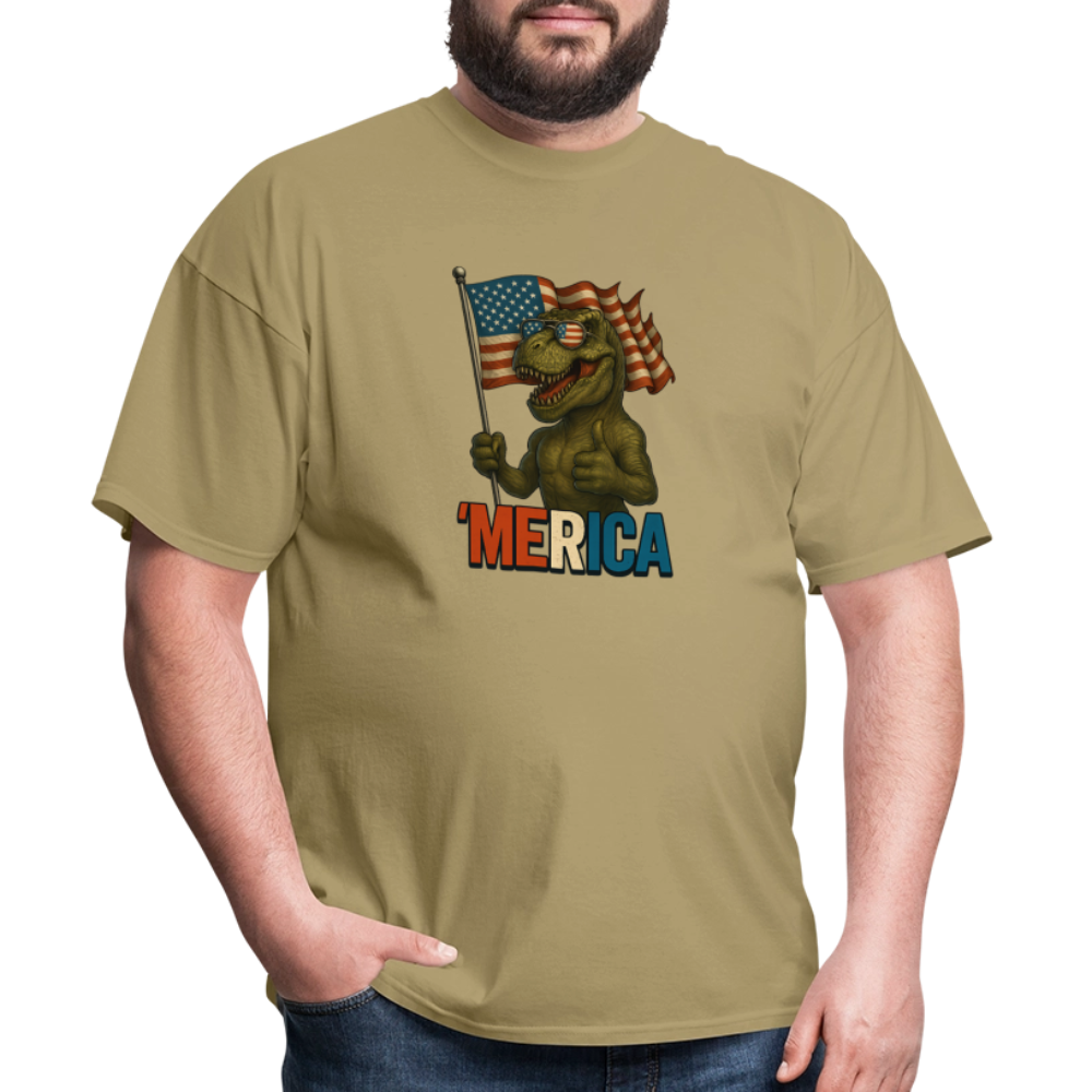 Thumbs Up Merica T Rex 4th of July Funny and Patriotic Unisex Classic T-Shirt - khaki