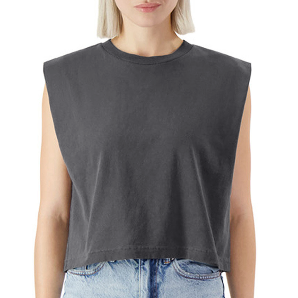 Customizable American Apparel Women's Garment Dyed Muscle Tank ADD YOUR OWN PHOTO, IMAGES, DESIGNS, QUOTES AND MORE - faded black