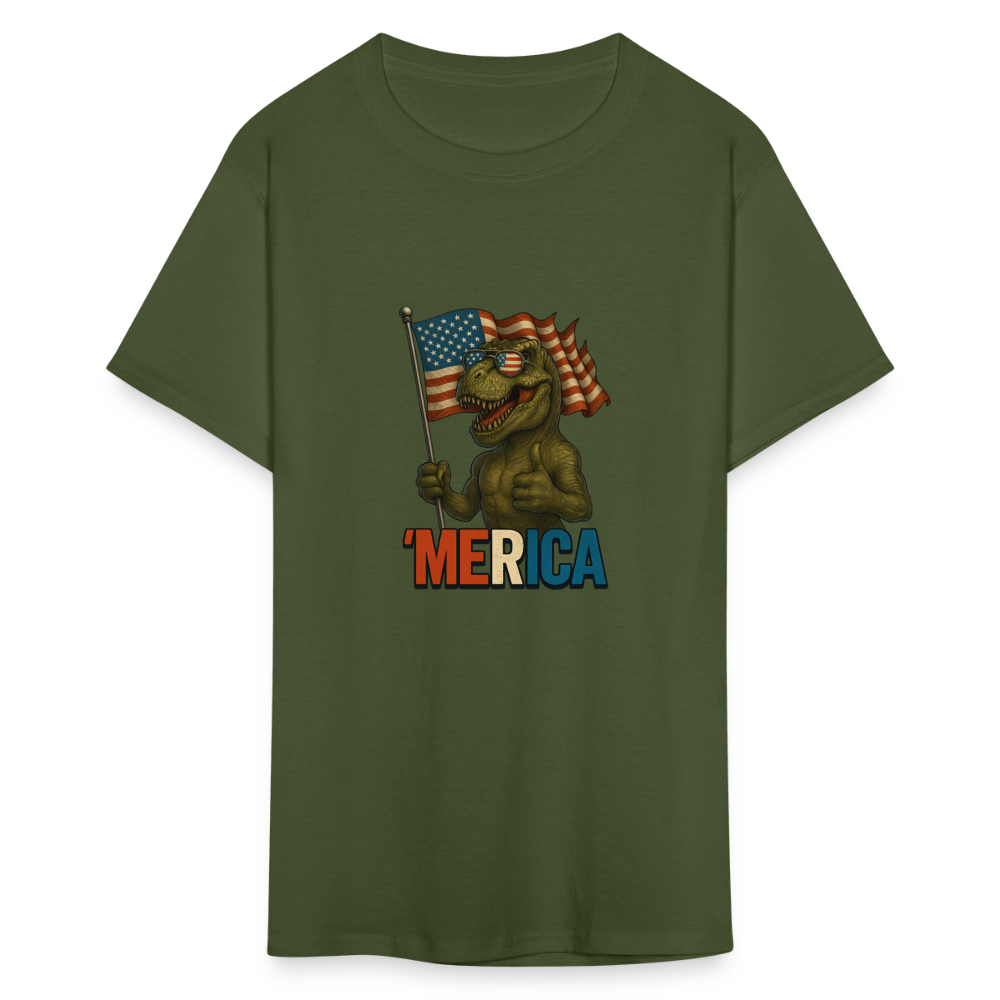 Thumbs Up Merica T Rex 4th of July Funny and Patriotic Unisex Classic T-Shirt - military green