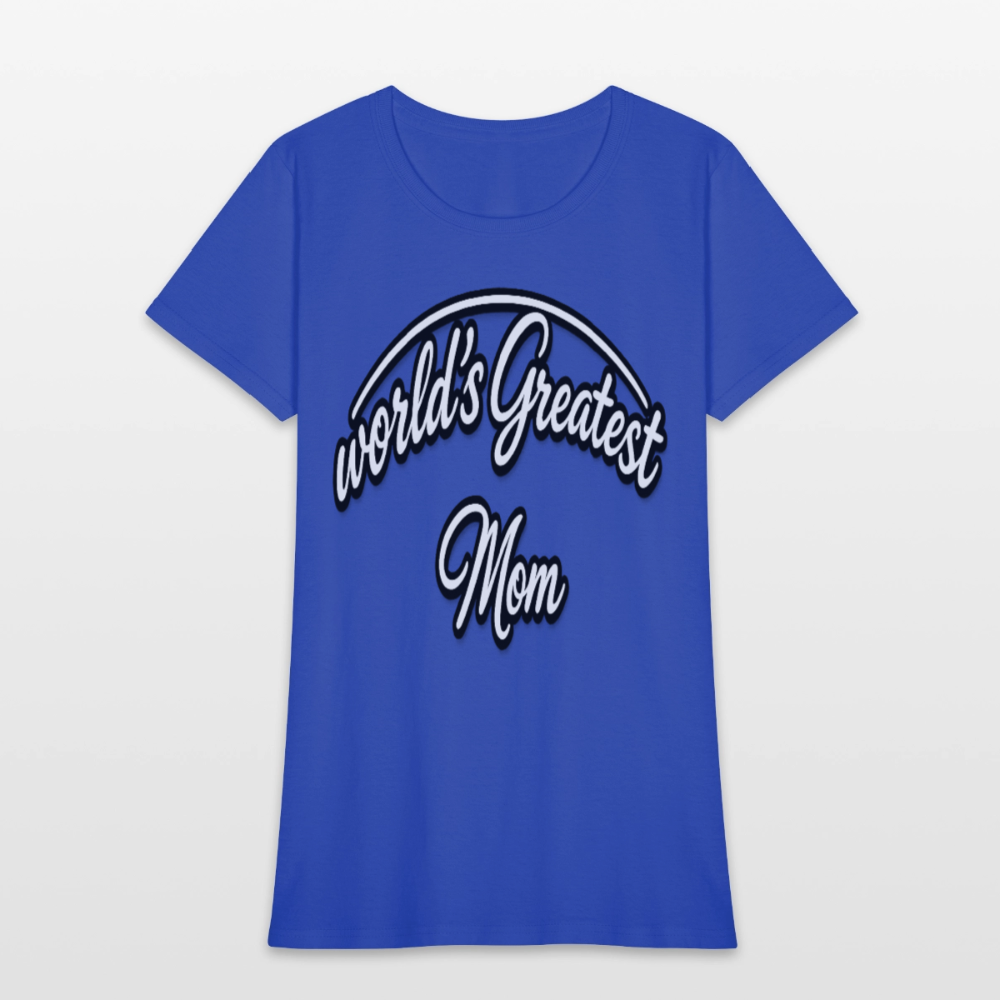 World's Greatest Mom Script Quote Women's T-Shirt - royal blue