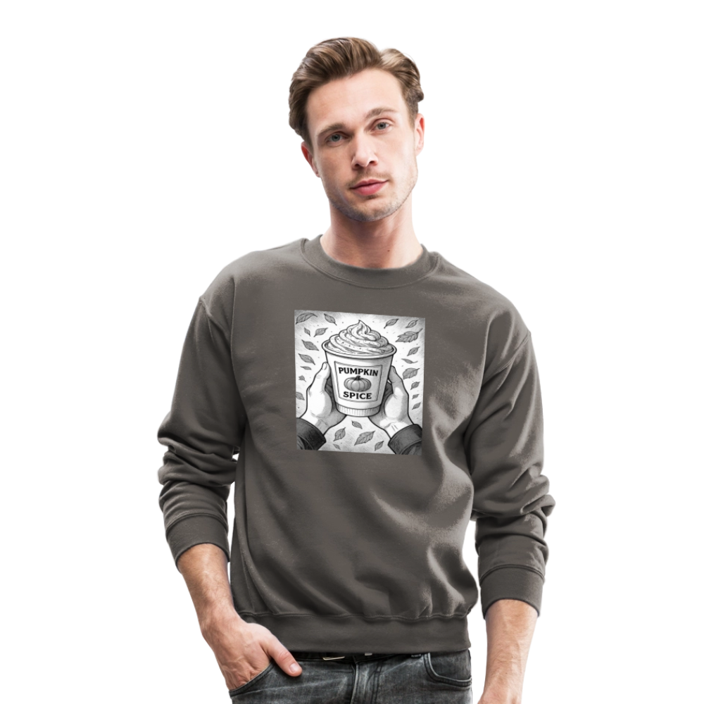 Pumpkin Spice Latte Season Design Crewneck Sweatshirt - asphalt gray