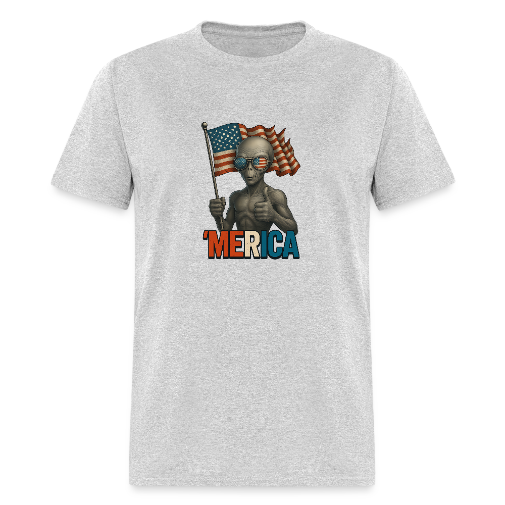 Thumbs Up Merica Alien 4th of July Funny and Patriotic Unisex Classic T-Shirt - heather gray