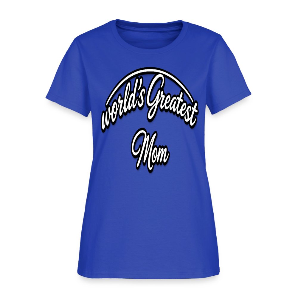 World's Greatest Mom Script Quote Women's T-Shirt - royal blue