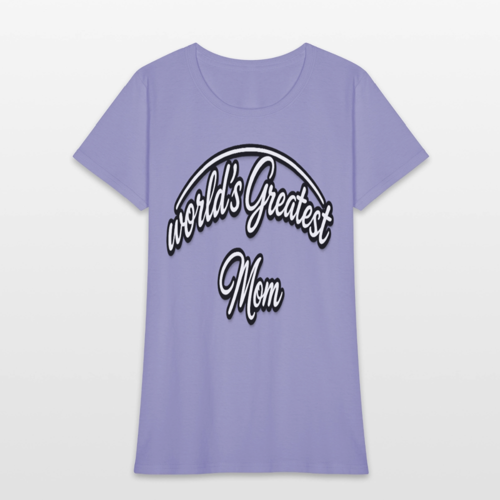 World's Greatest Mom Script Quote Women's T-Shirt - lavender