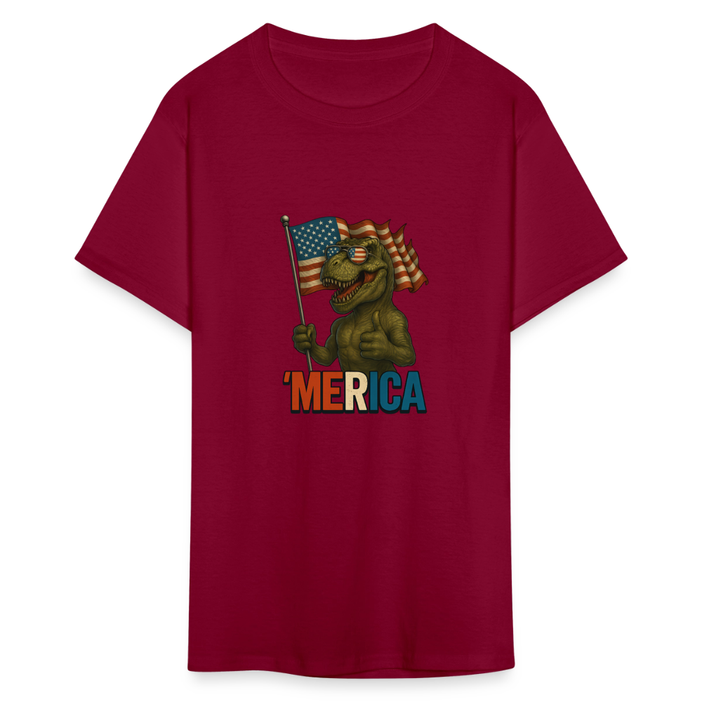 Thumbs Up Merica T Rex 4th of July Funny and Patriotic Unisex Classic T-Shirt - burgundy