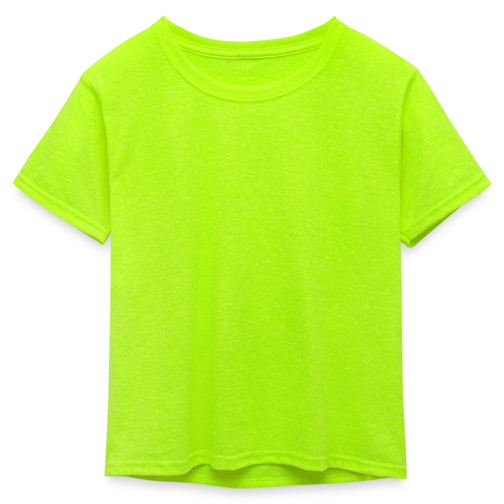 Customizable Kid's 50/50 Neon T-Shirt ADD YOUR OWN PHOTO, IMAGES, DESIGNS, QUOTES AND MORE - neon green