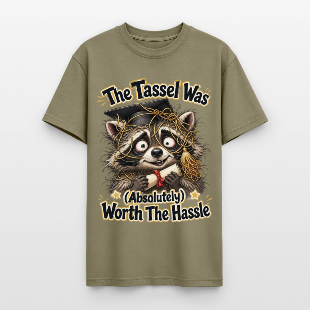 Funny Raccoon Graduation Design, Tassel Worth the Hassle Graduate Gift, Cute Animal Commencement Humor for Seniors & Students Gildan Ultra Cotton Adult T-Shirt - prairie dust