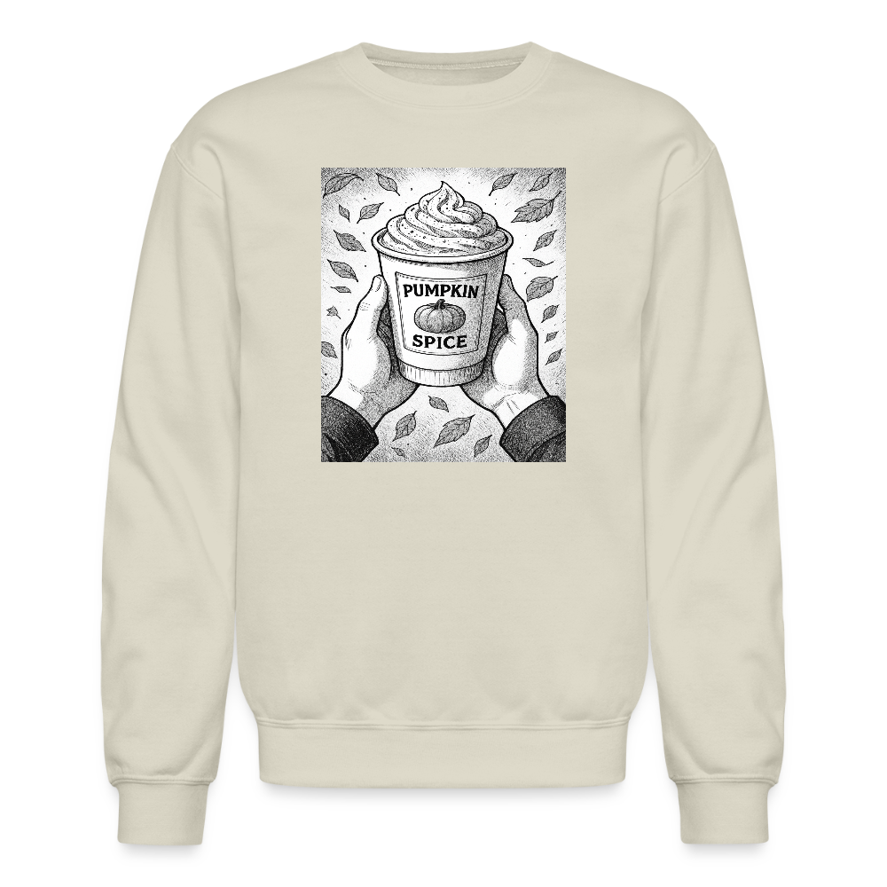 Pumpkin Spice Latte Season Design Crewneck Sweatshirt - Sand