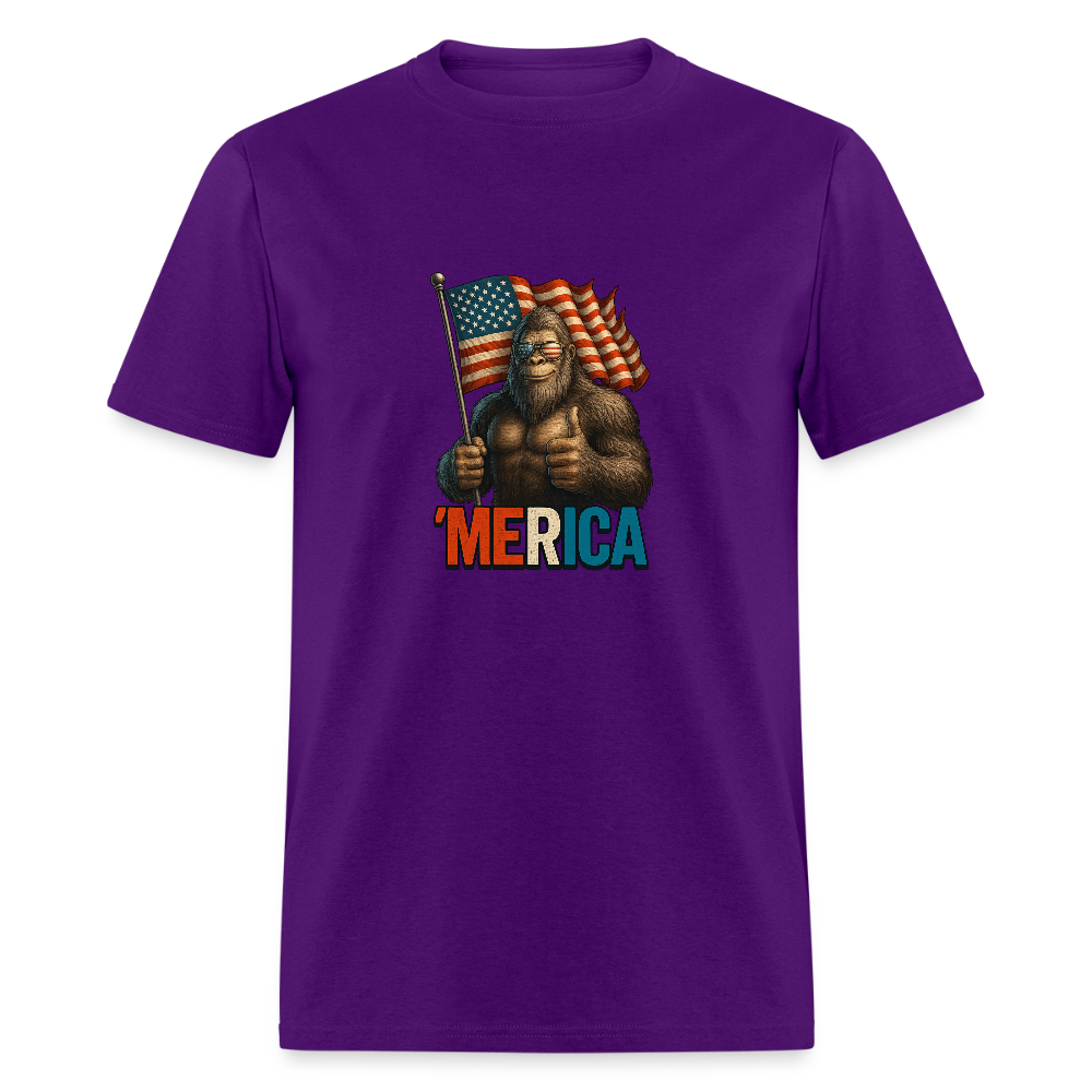 Thumbs Up Merica Big Foot 4th of July Funny and Patriotic Unisex Classic T-Shirt - purple