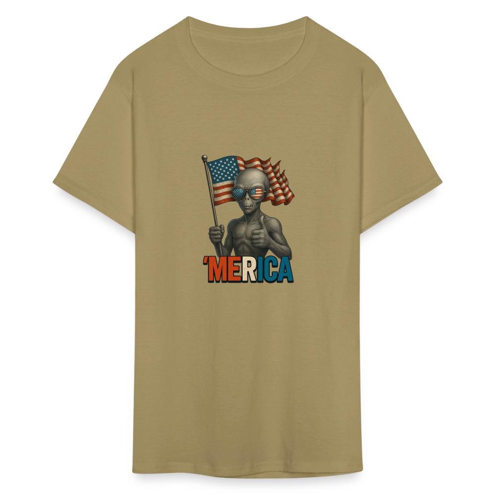 Thumbs Up Merica Alien 4th of July Funny and Patriotic Unisex Classic T-Shirt - khaki