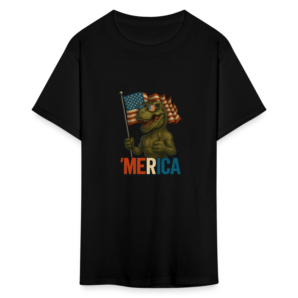 Thumbs Up Merica T Rex 4th of July Funny and Patriotic Unisex Classic T-Shirt - black