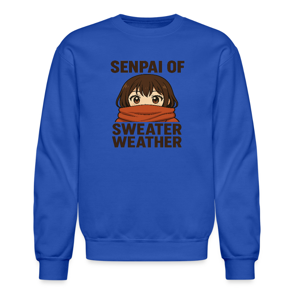 Senpai of Sweater Weather Anime Meme Crewneck Sweatshirt - royal blue