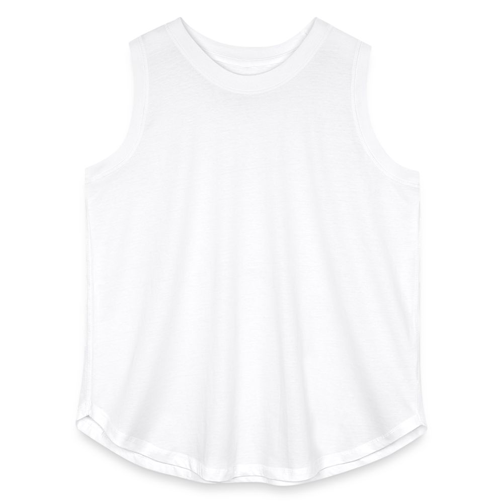 Customizable Women's Curvy Relaxed Tank Top ADD YOUR OWN PHOTO, IMAGES, DESIGNS, QUOTES AND MORE - white