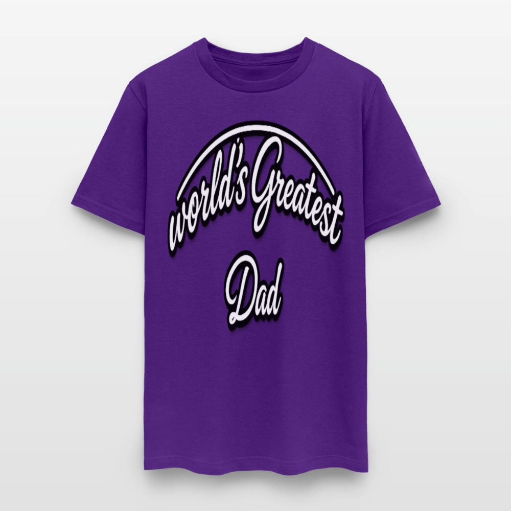 Dad Appreciation T Shirt: Worlds Greatest Dad Script - purple