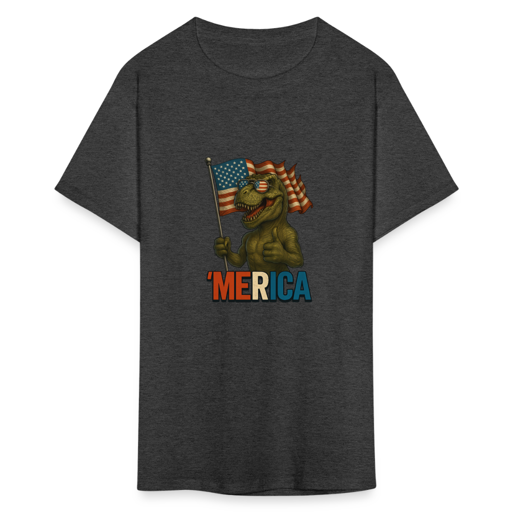 Thumbs Up Merica T Rex 4th of July Funny and Patriotic Unisex Classic T-Shirt - heather black