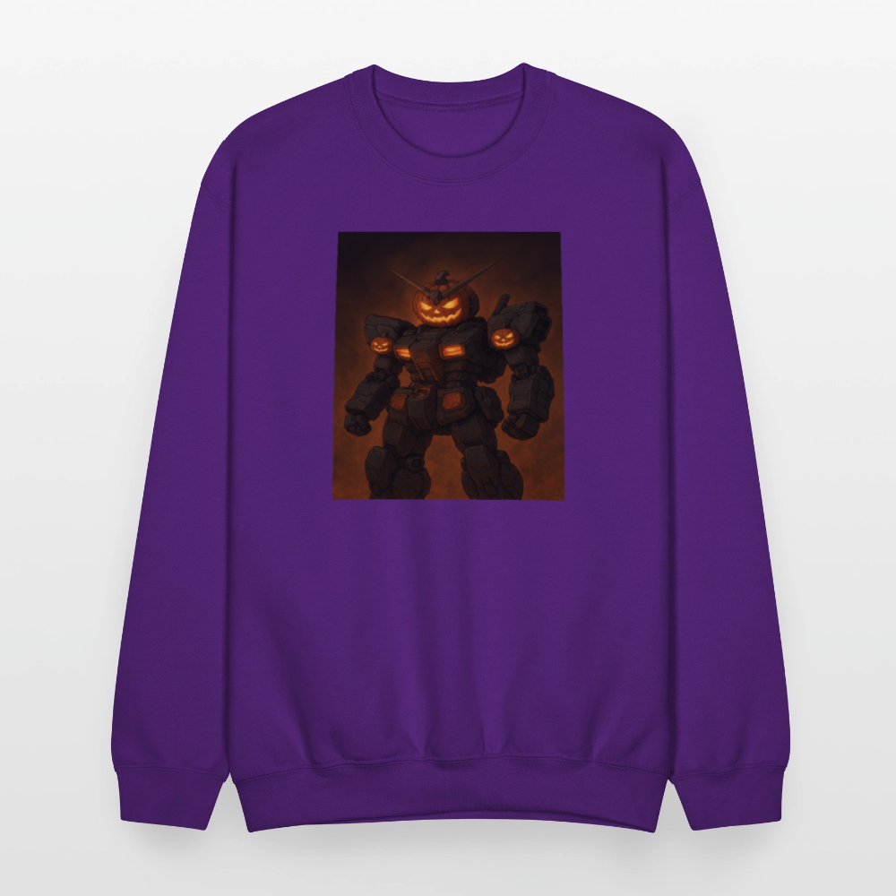 Pumpkin Mech Halloween Robot Crewneck Sweatshirt - purple