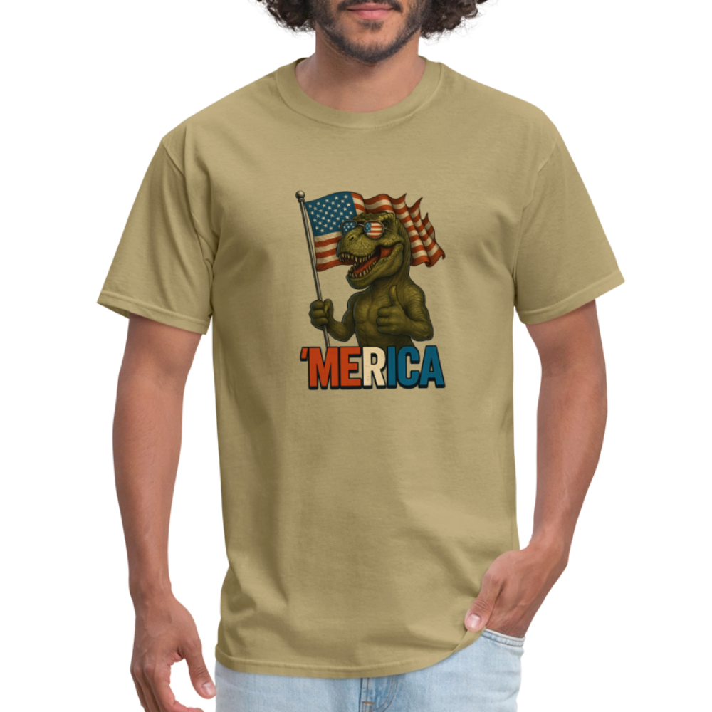 Thumbs Up Merica T Rex 4th of July Funny and Patriotic Unisex Classic T-Shirt - khaki