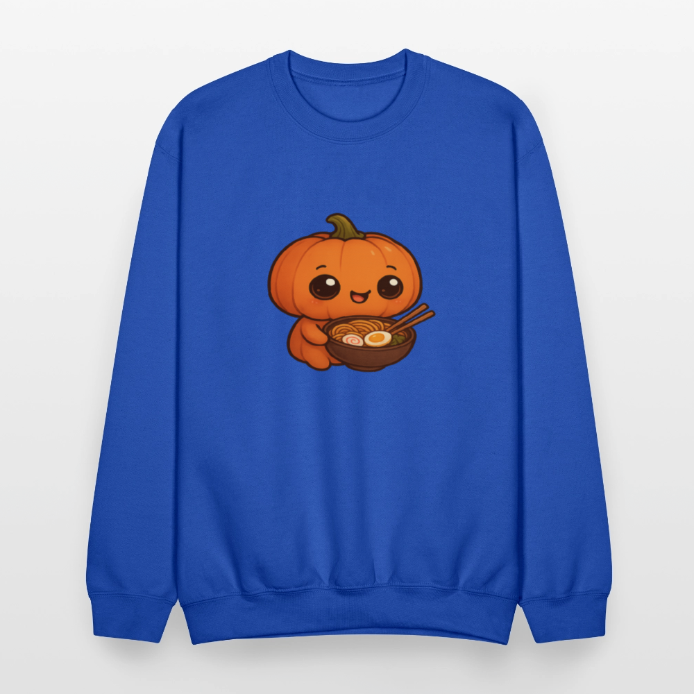 Chibi Pumpkin with Ramen Bowl Kawaii Art Crewneck Sweatshirt - royal blue