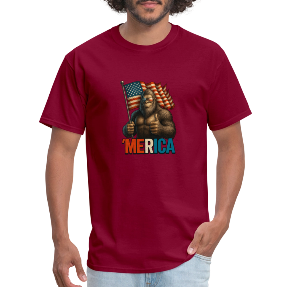 Thumbs Up Merica Big Foot 4th of July Funny and Patriotic Unisex Classic T-Shirt - burgundy