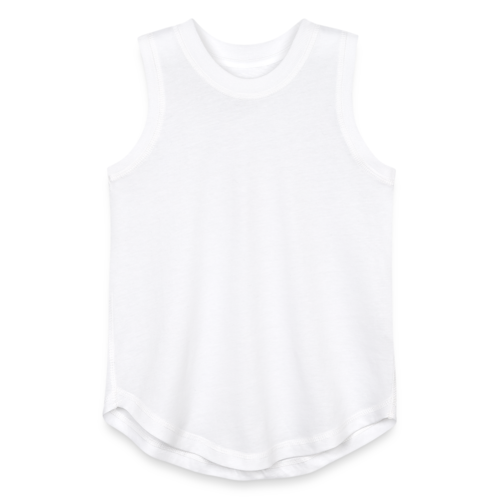 Customizable Youth Girls Relaxed Tank Top ADD YOUR OWN PHOTO, IMAGES, DESIGNS, QUOTES AND MORE - white