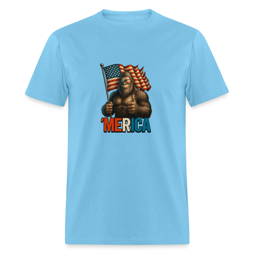 Thumbs Up Merica Big Foot 4th of July Funny and Patriotic Unisex Classic T-Shirt - aquatic blue