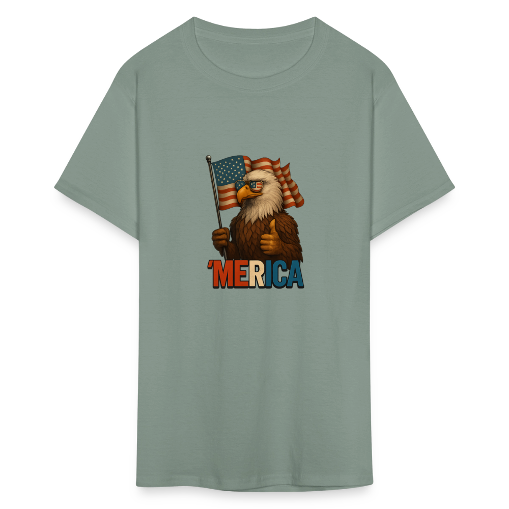 Thumbs Up Merica Eagle 4th of July Funny and Patriotic Unisex Classic T-Shirt - sage