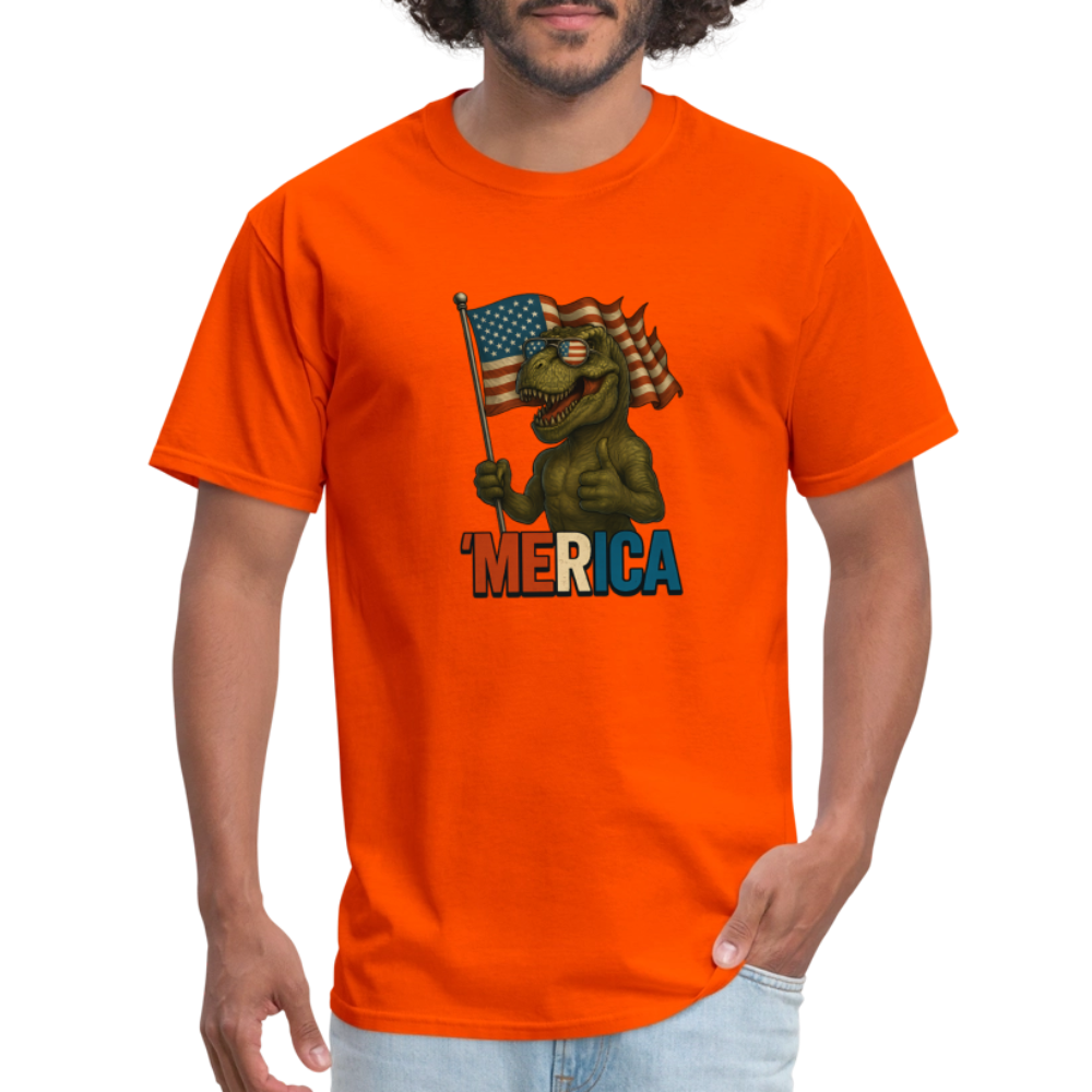 Thumbs Up Merica T Rex 4th of July Funny and Patriotic Unisex Classic T-Shirt - orange