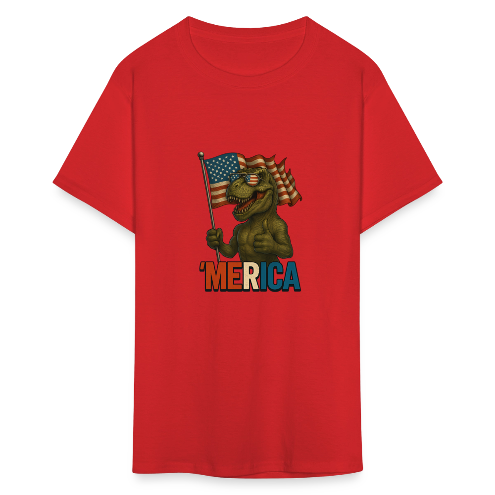 Thumbs Up Merica T Rex 4th of July Funny and Patriotic Unisex Classic T-Shirt - red