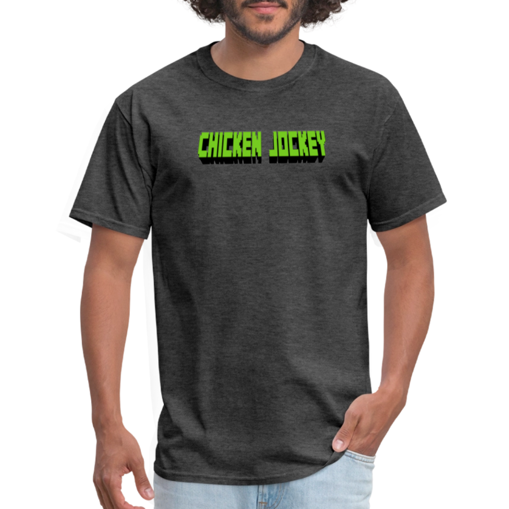 Chicken Jockey Green Unisex Classic T-Shirt - heather black