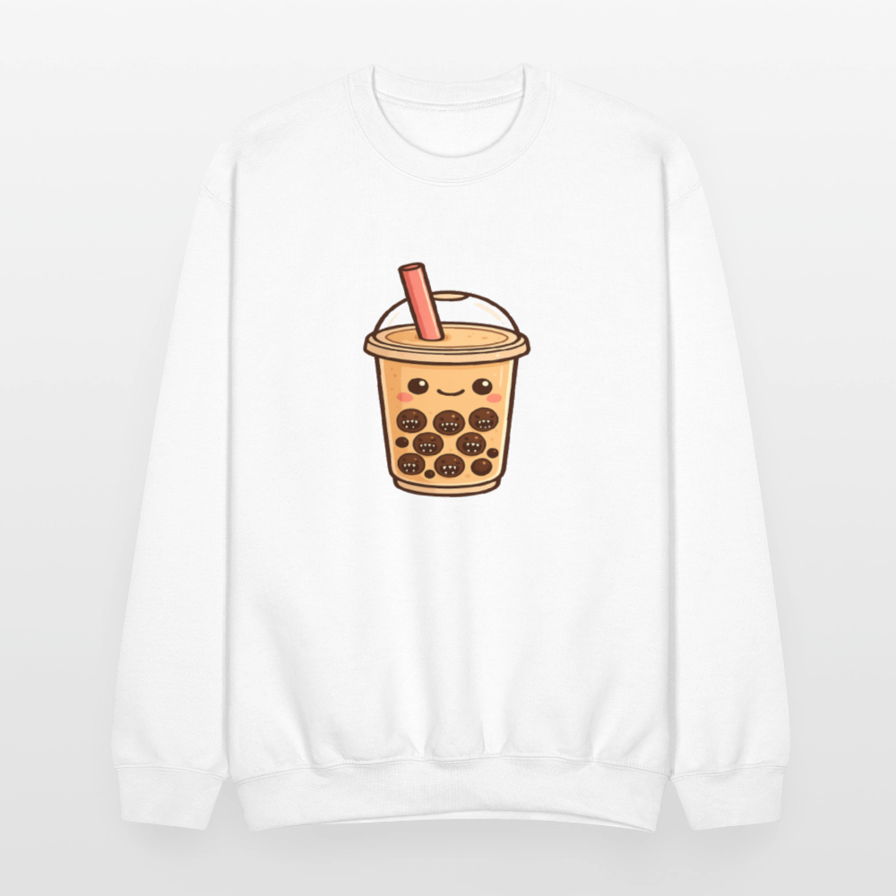 Kawaii Bubble Tea Monster Meme Crewneck Sweatshirt - white