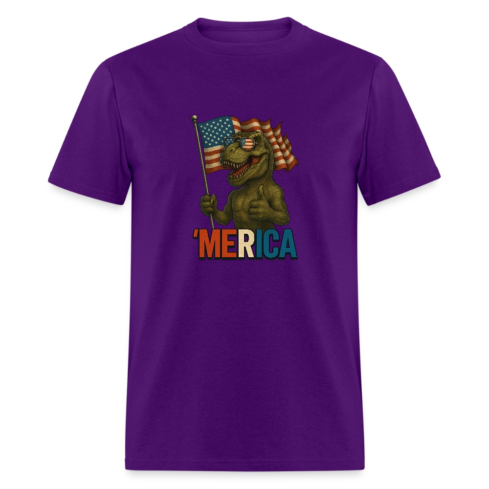 Thumbs Up Merica T Rex 4th of July Funny and Patriotic Unisex Classic T-Shirt - purple