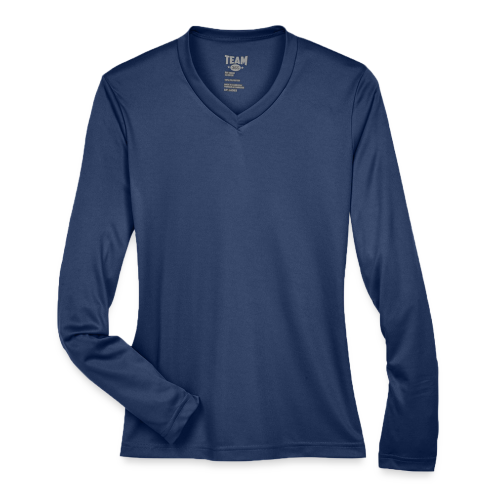 Customizable Ladies' Zone Performance Long-Sleeve T-Shirt ADD YOUR OWN PHOTO, IMAGES, DESIGNS, QUOTES AND MORE - dark navy