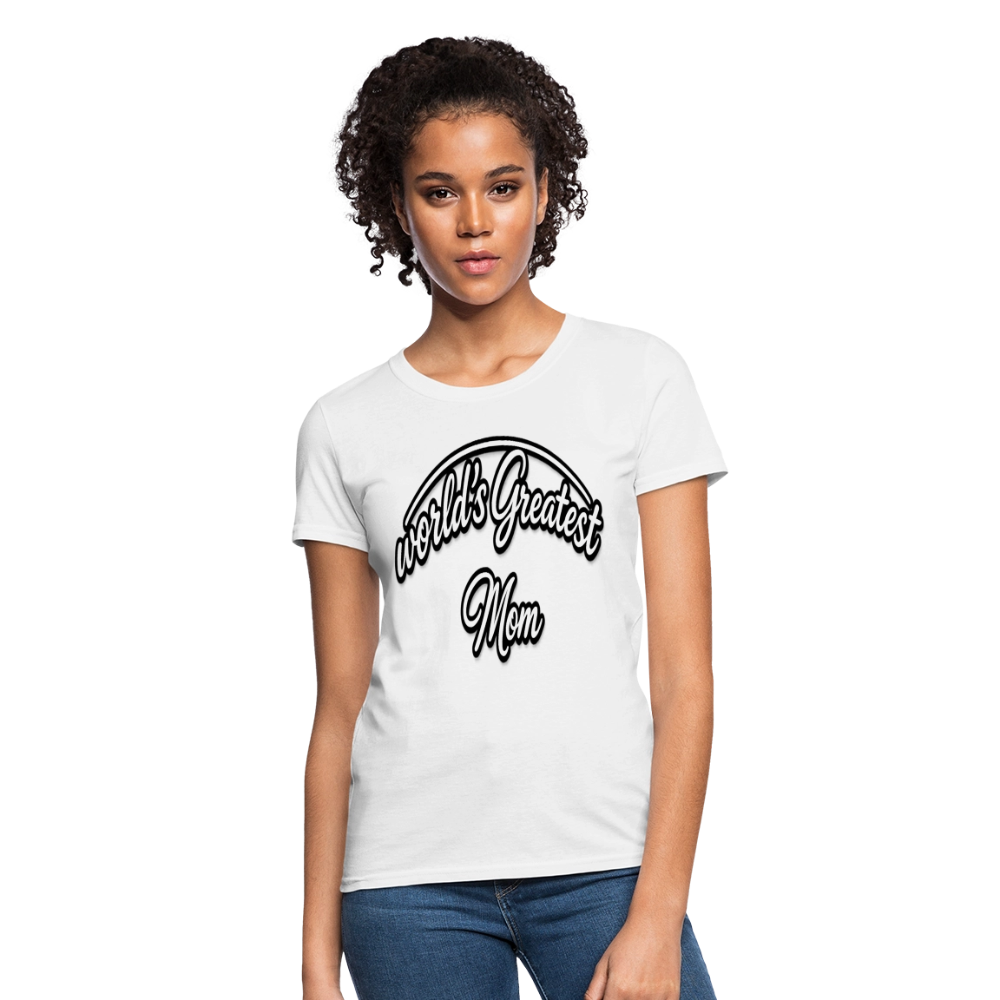 World's Greatest Mom Script Quote Women's T-Shirt - white