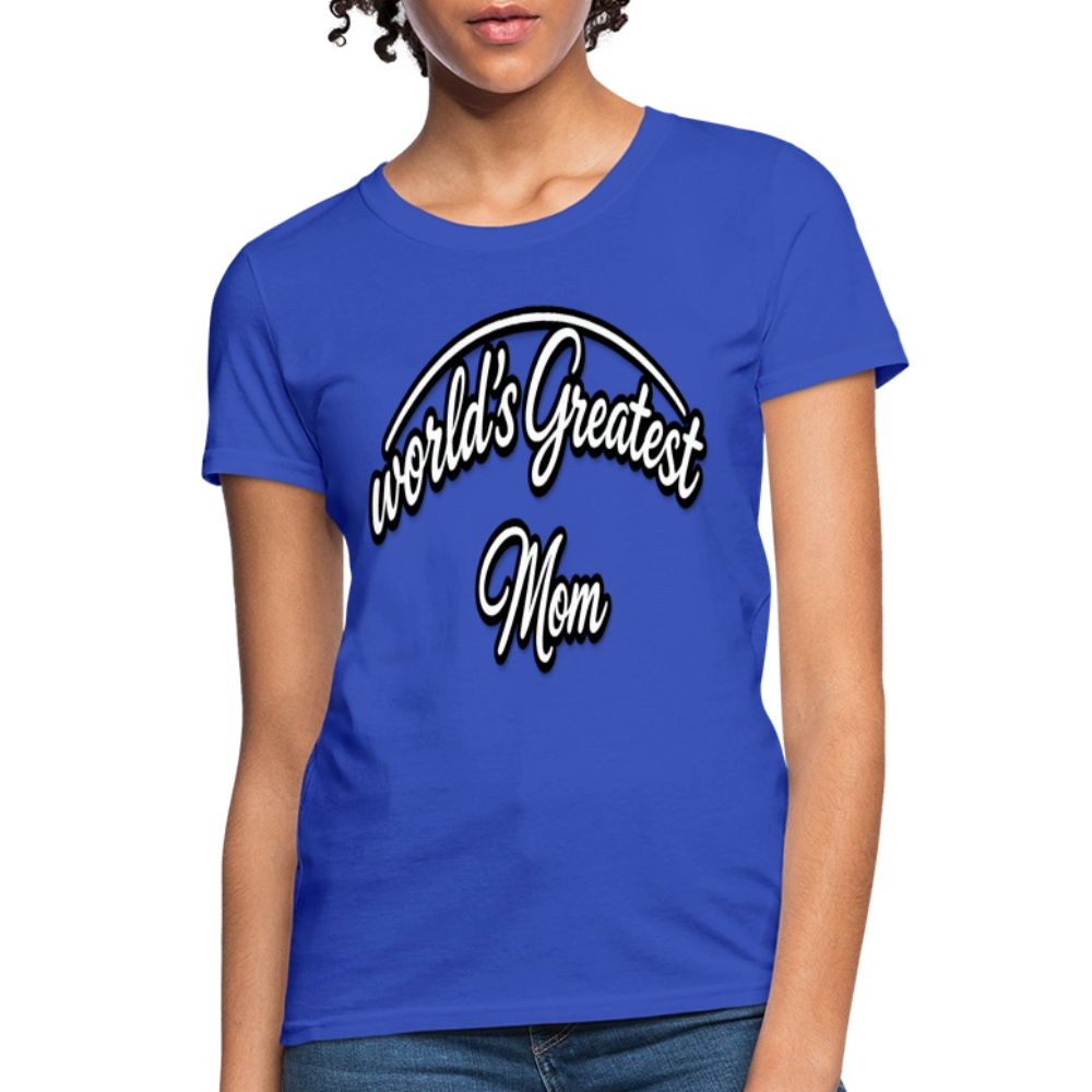 World's Greatest Mom Script Quote Women's T-Shirt - royal blue