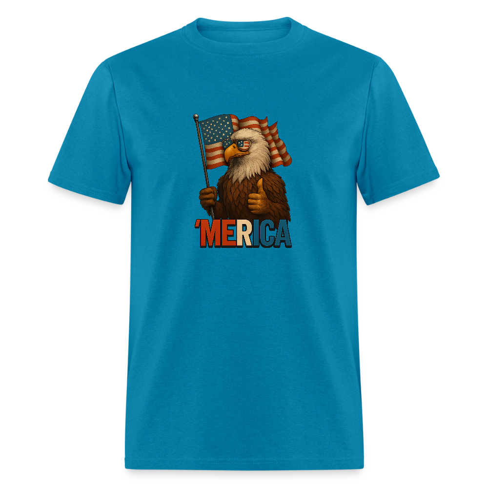 Thumbs Up Merica Eagle 4th of July Funny and Patriotic Unisex Classic T-Shirt - turquoise