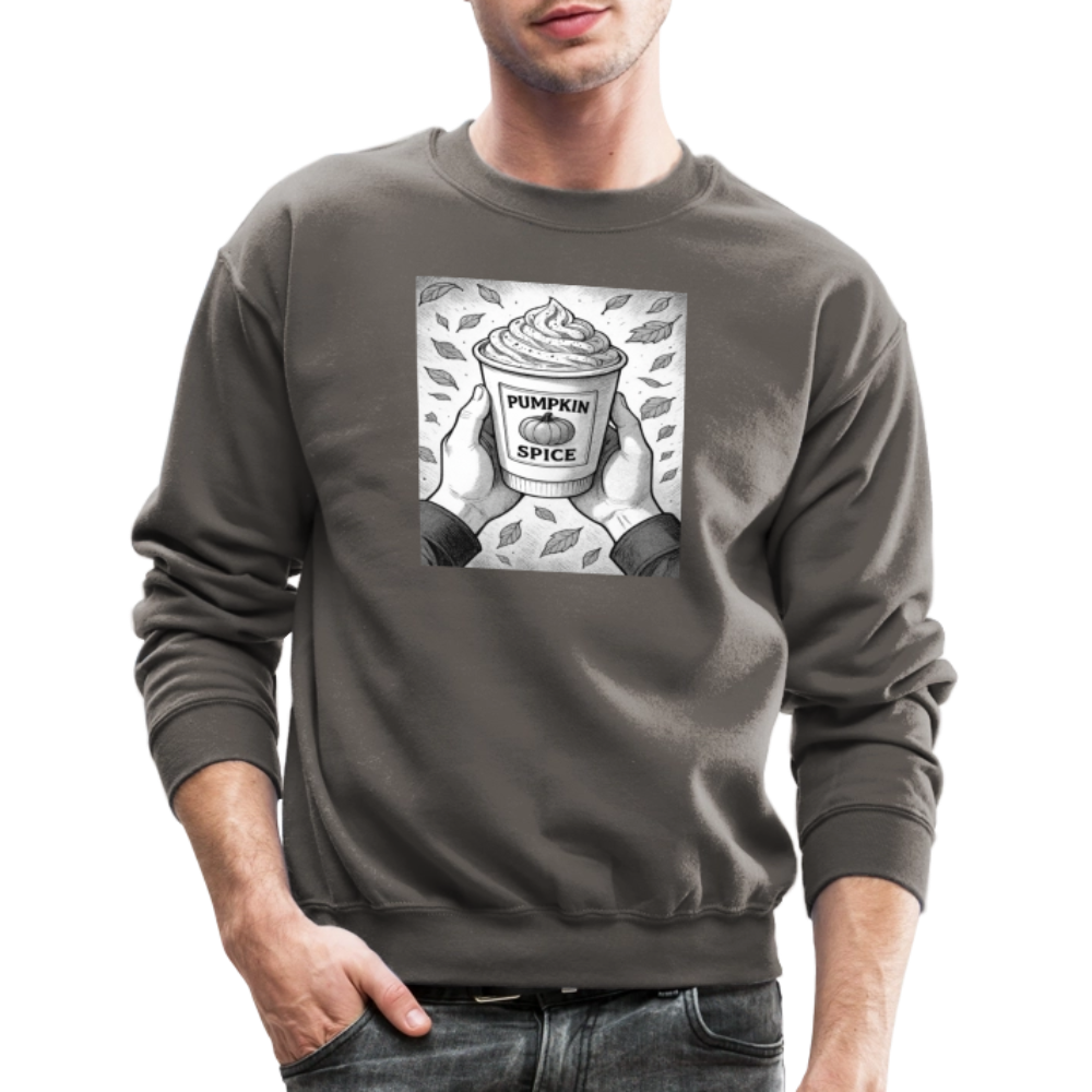 Pumpkin Spice Latte Season Design Crewneck Sweatshirt - asphalt gray
