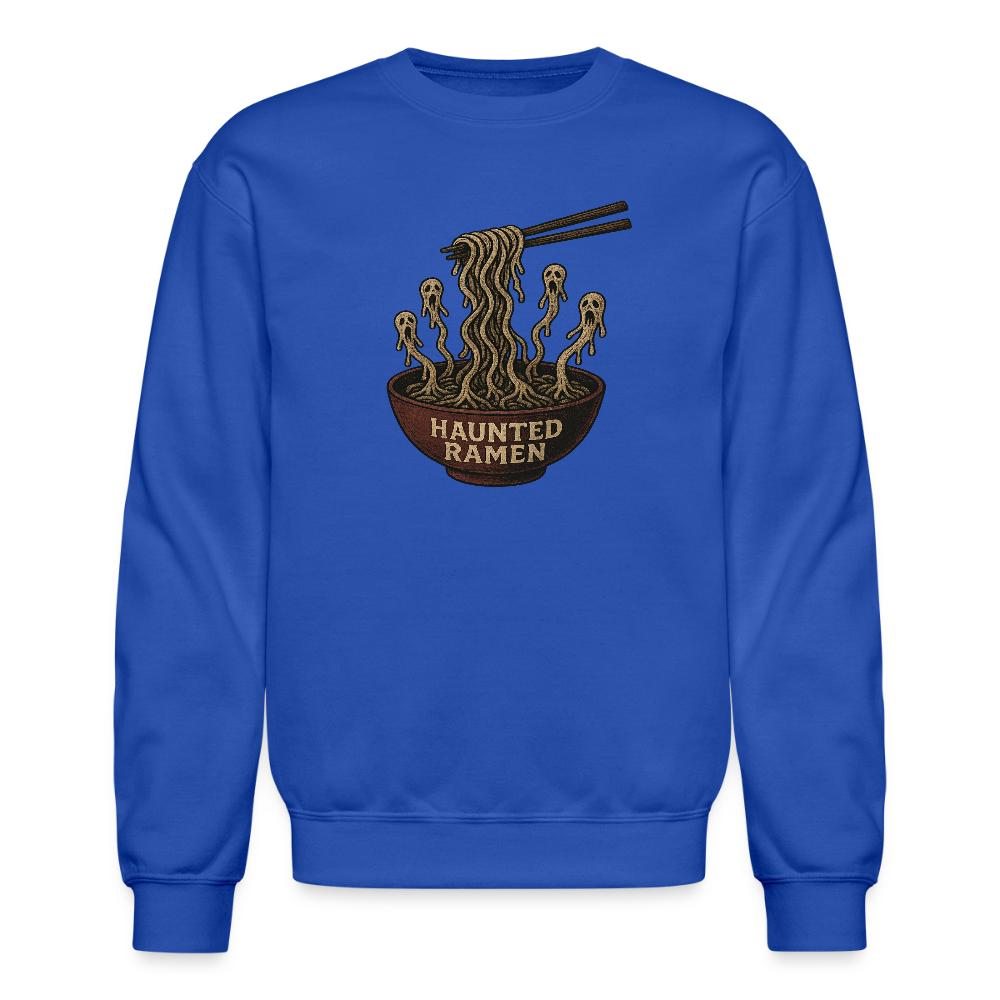 Haunted Ramen Bowl Funny Horror Design Crewneck Sweatshirt - royal blue