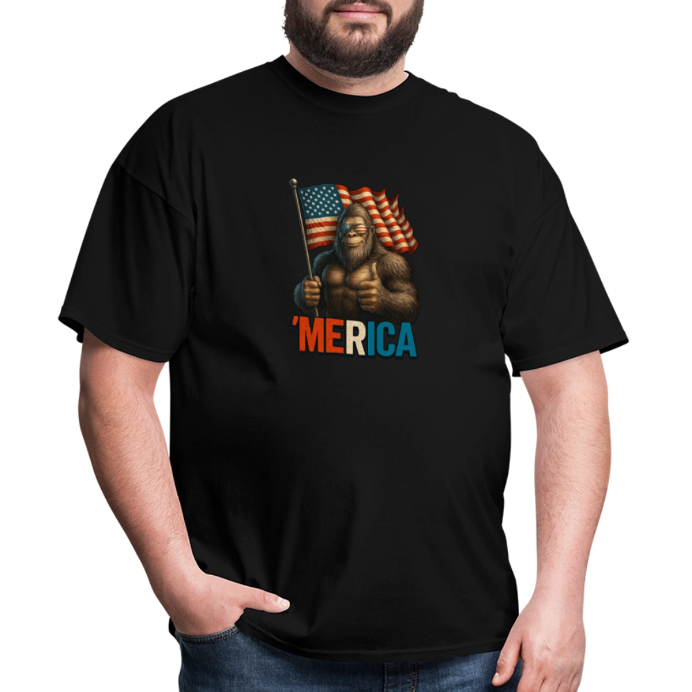 Thumbs Up Merica Big Foot 4th of July Funny and Patriotic Unisex Classic T-Shirt - black