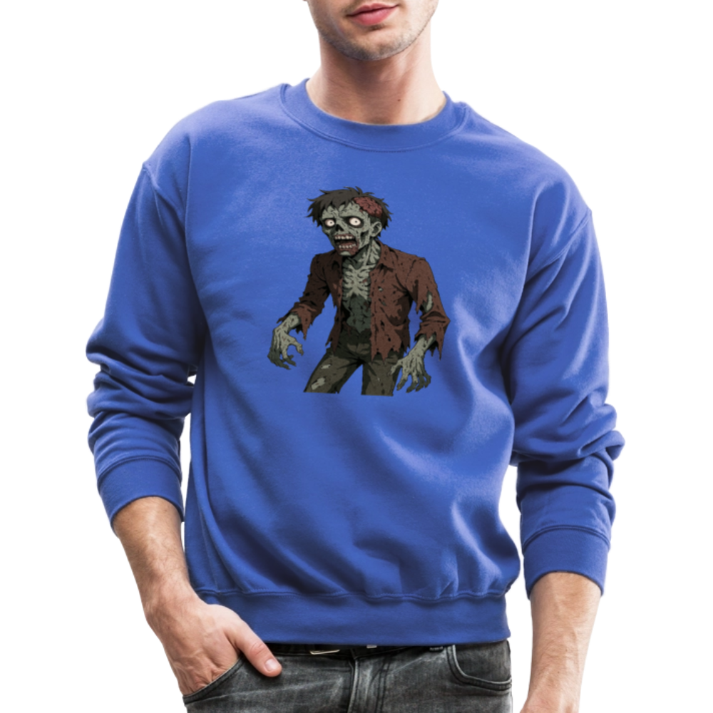 Creepy Zombie Horror Art Crewneck Sweatshirt - royal blue