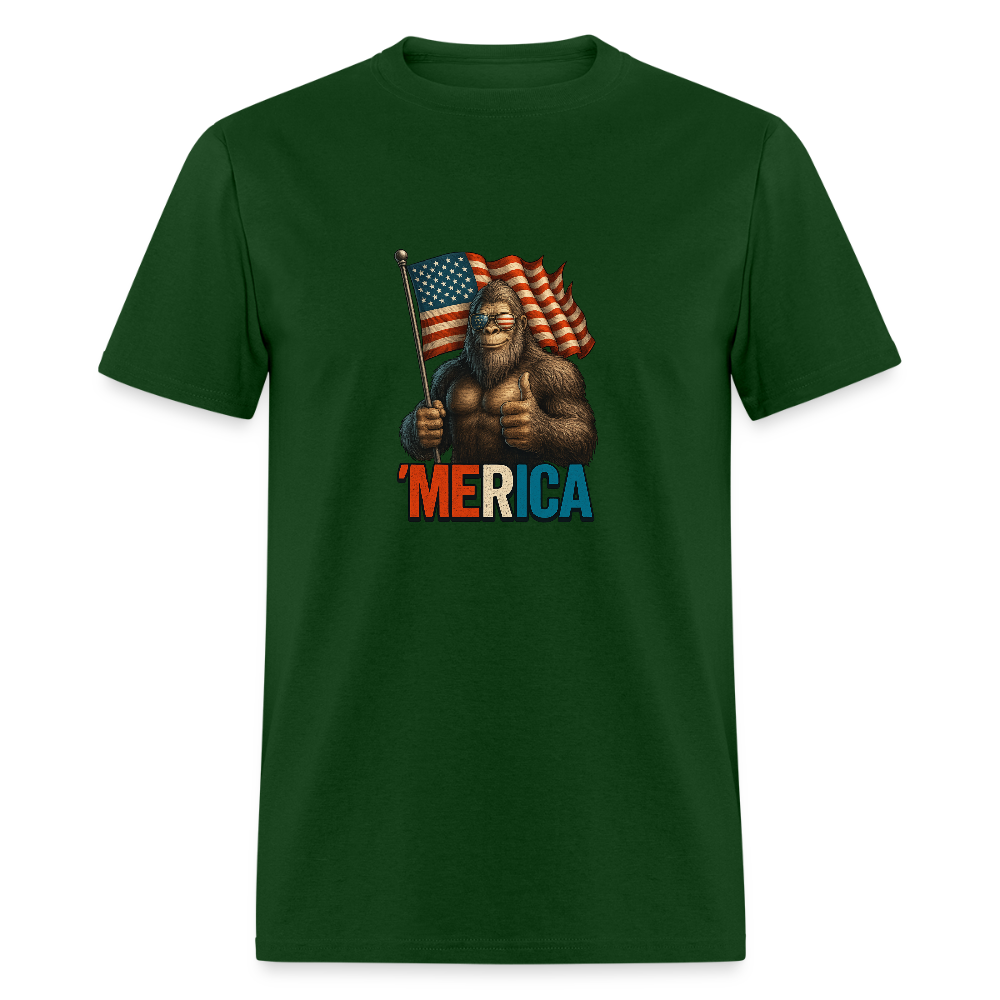 Thumbs Up Merica Big Foot 4th of July Funny and Patriotic Unisex Classic T-Shirt - forest green