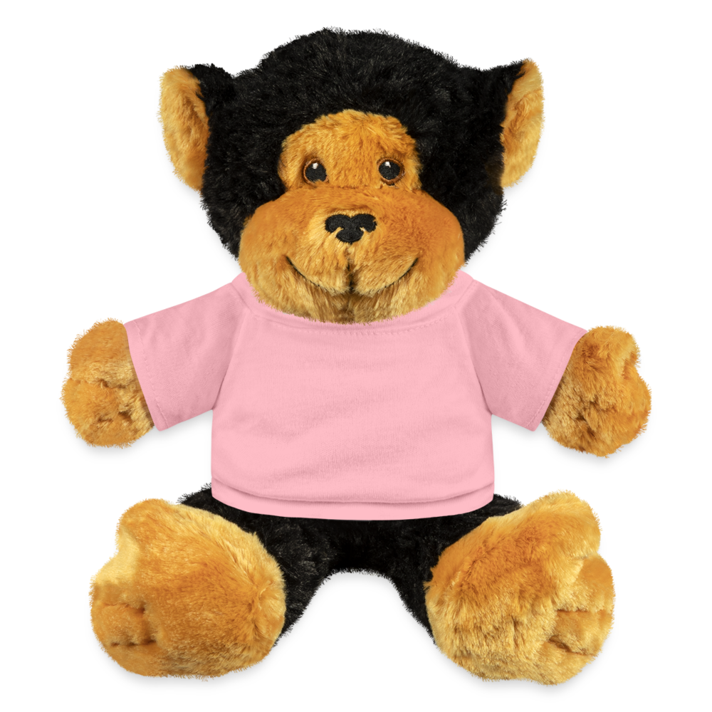 Customizable Monkey Plushie ADD YOUR OWN PHOTO, IMAGES, DESIGNS, QUOTES AND MORE - petal pink