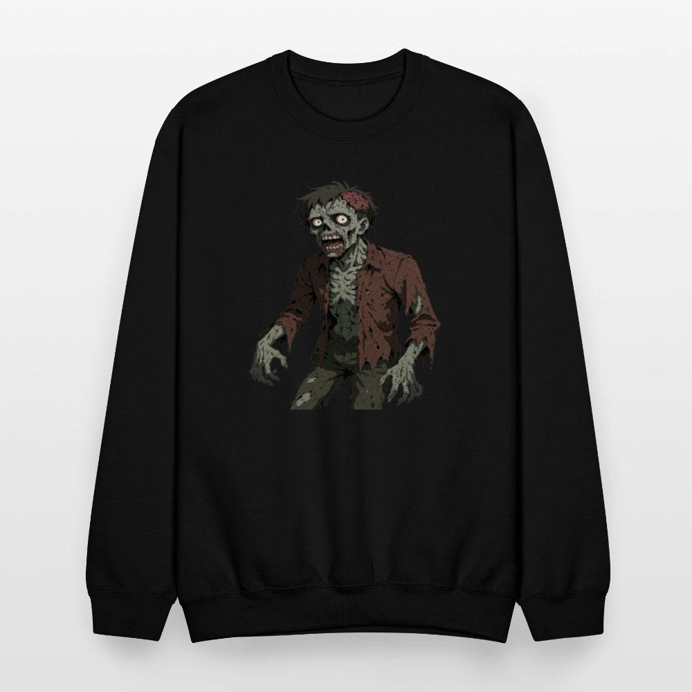 Creepy Zombie Horror Art Crewneck Sweatshirt - black