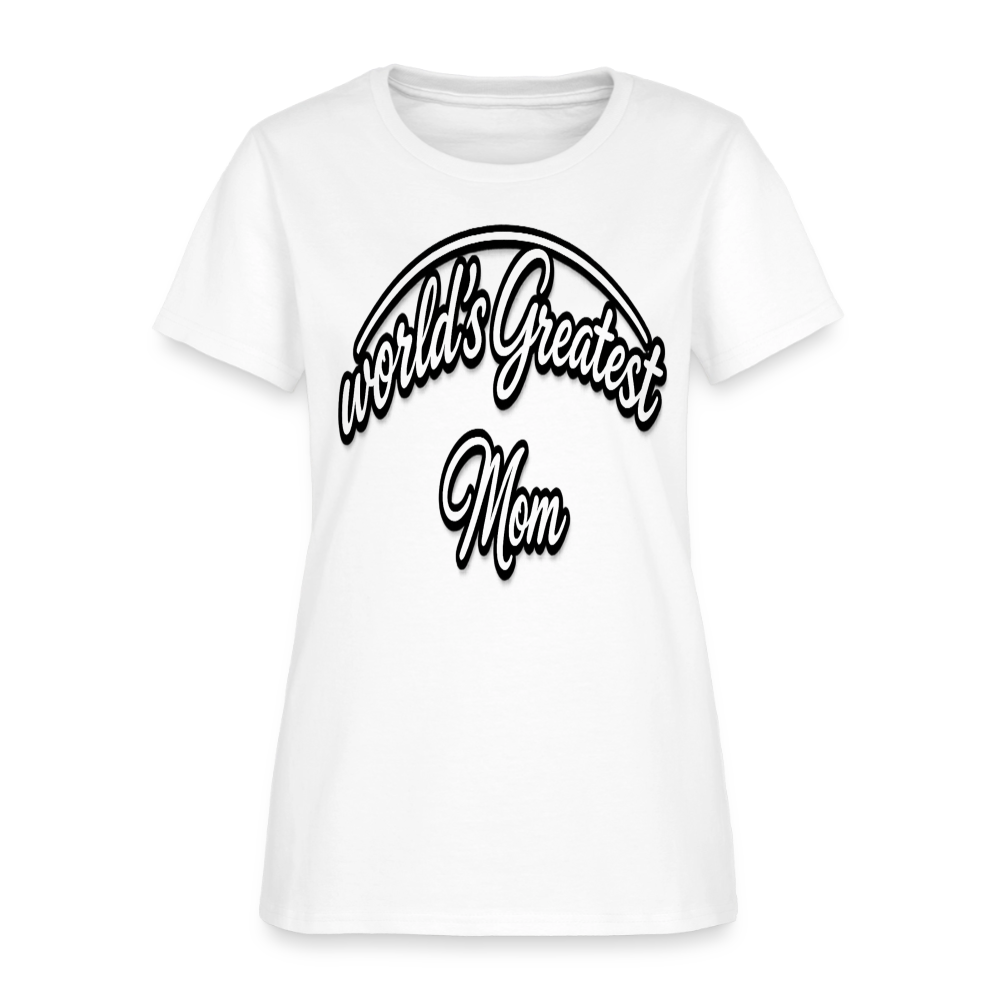 World's Greatest Mom Script Quote Women's T-Shirt - white