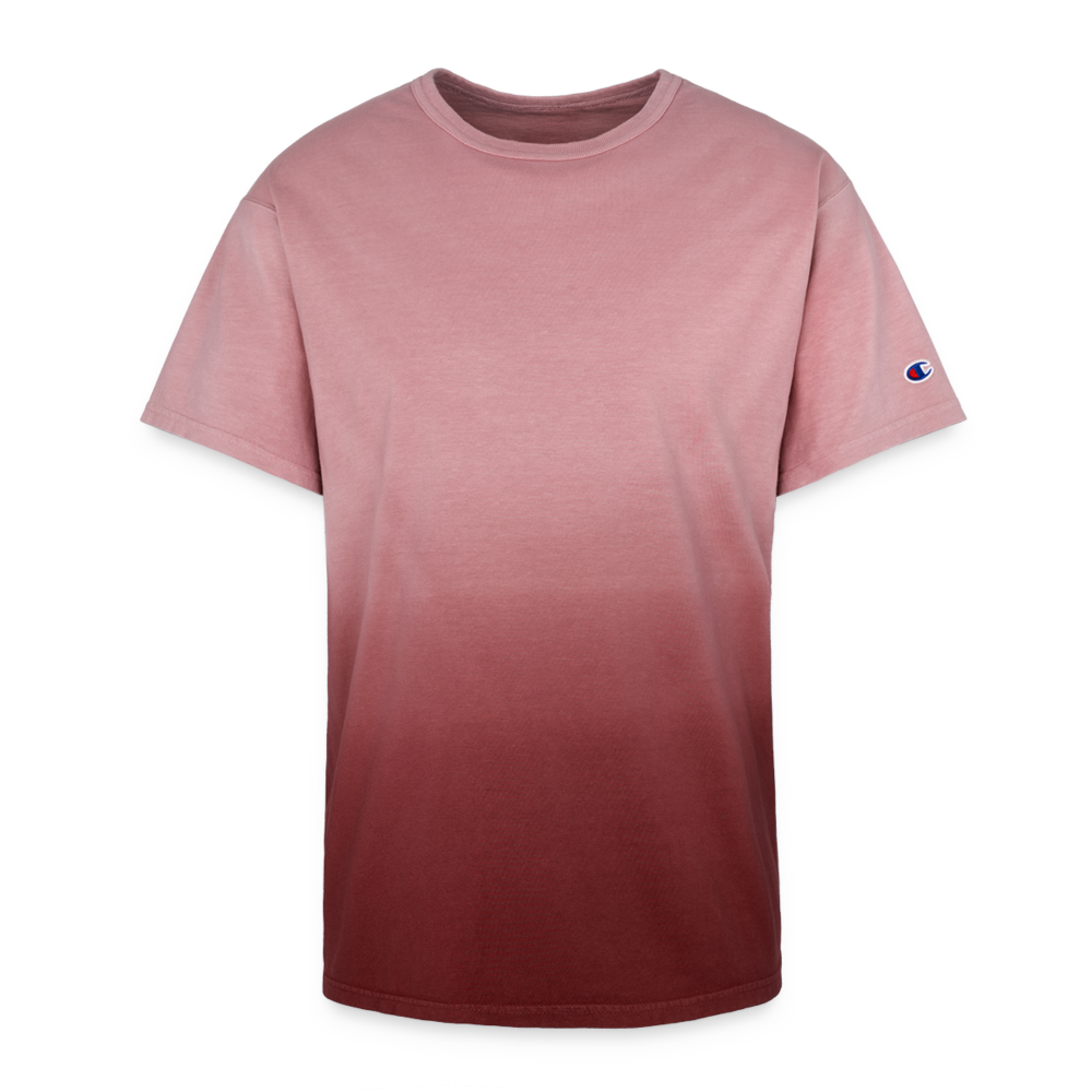 Customizable Champion Dip Dye T-shirt ADD YOUR OWN PHOTO, IMAGES, DESIGNS, QUOTES AND MORE - maroon ombre